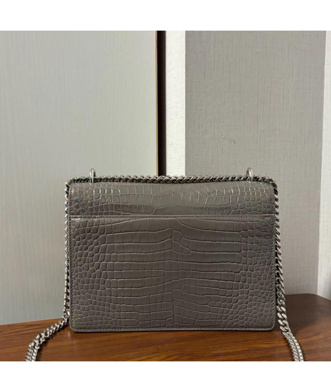 SAINT LAURENT Серая сумка через плечо, фото 3