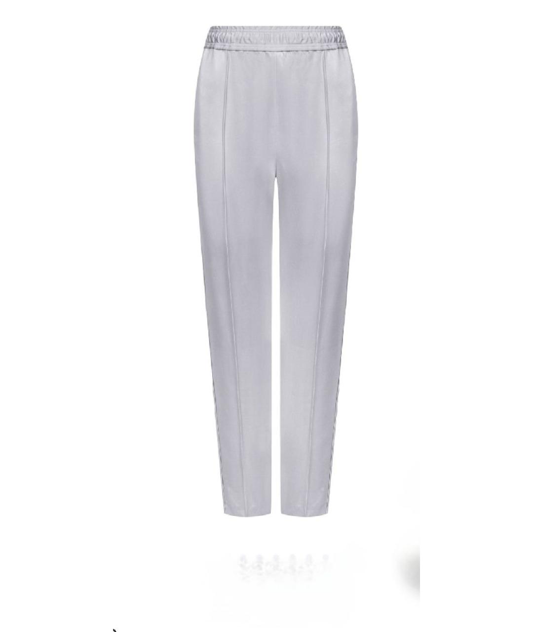 JIL SANDER Серые атласные прямые брюки, фото 1