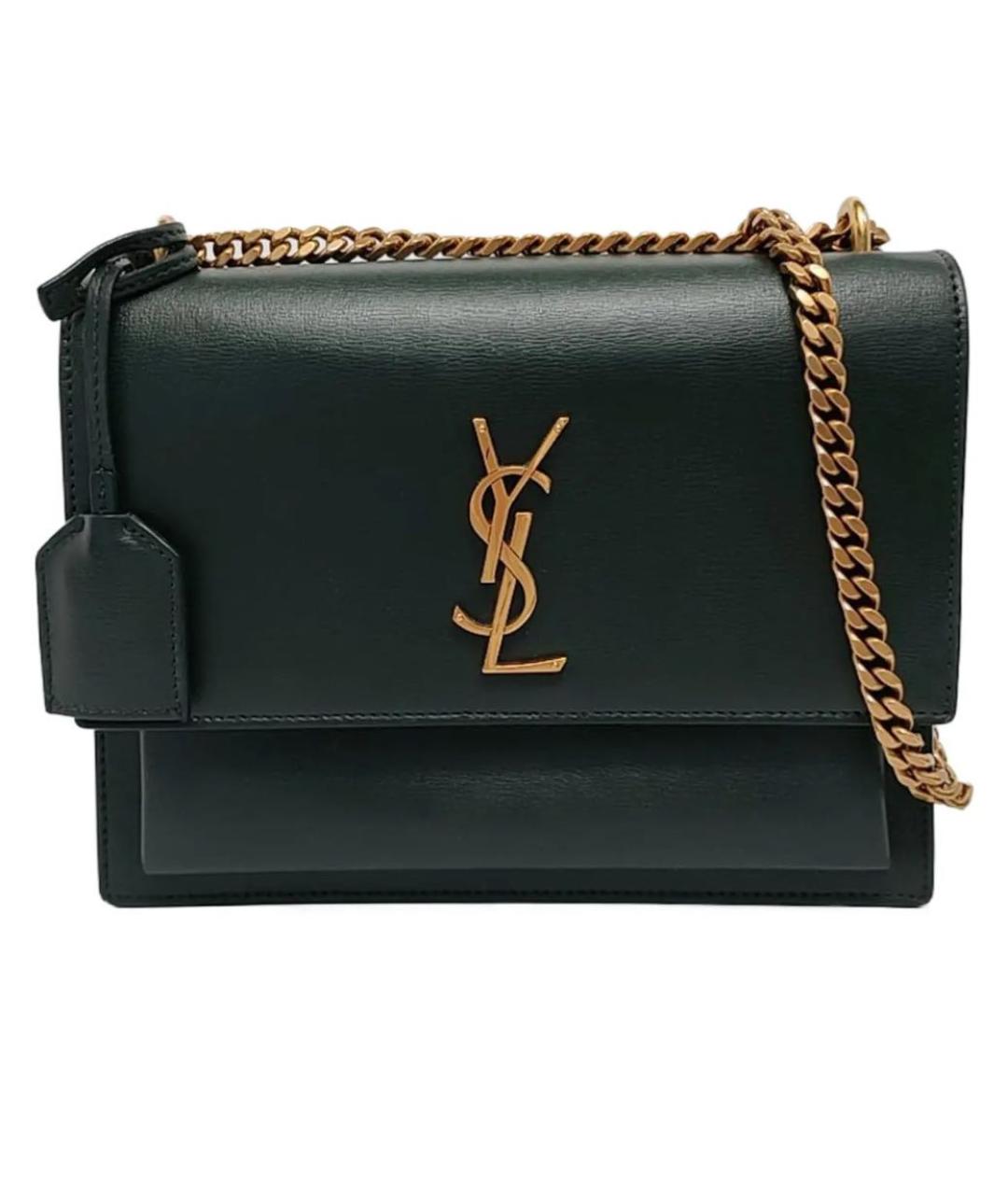 SAINT LAURENT Черная кожаная сумка через плечо, фото 1
