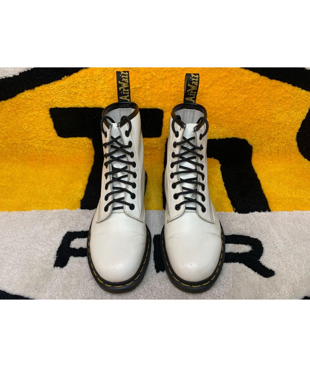DR. MARTENS Белые кожаные ботинки, фото 2