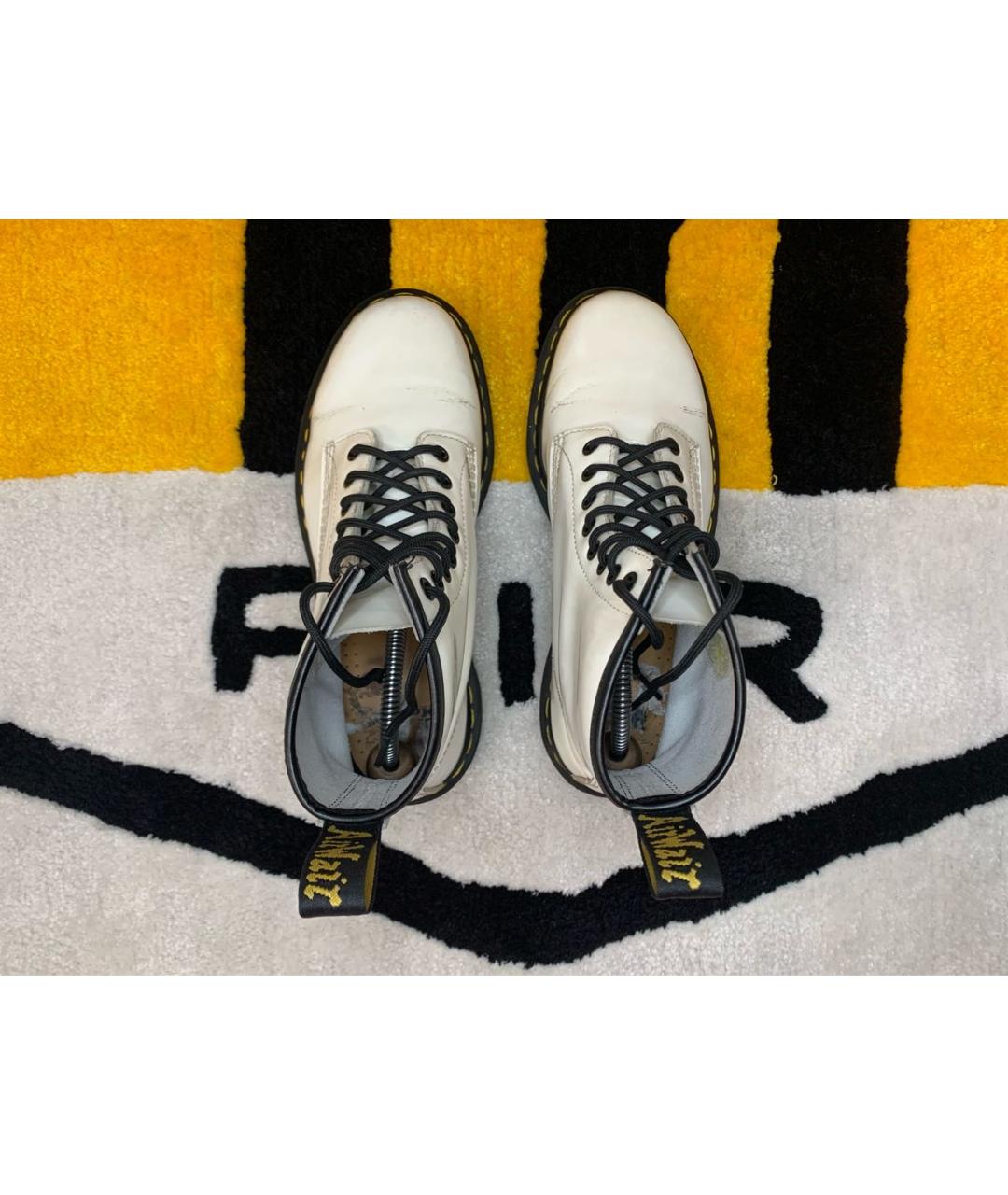 DR. MARTENS Белые кожаные ботинки, фото 3