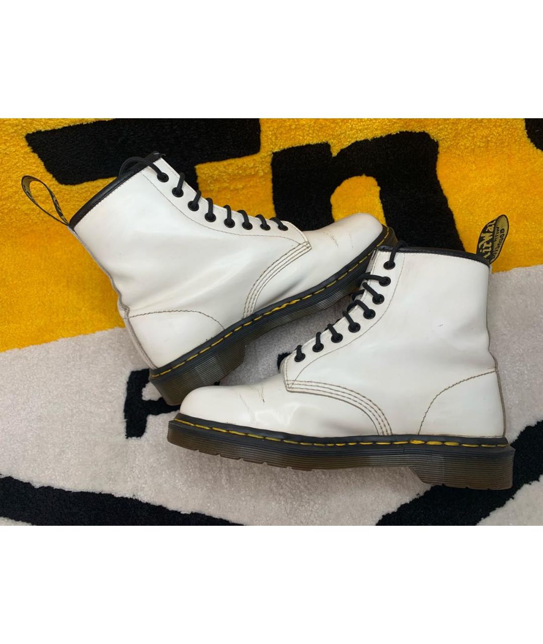 DR. MARTENS Белые кожаные ботинки, фото 5
