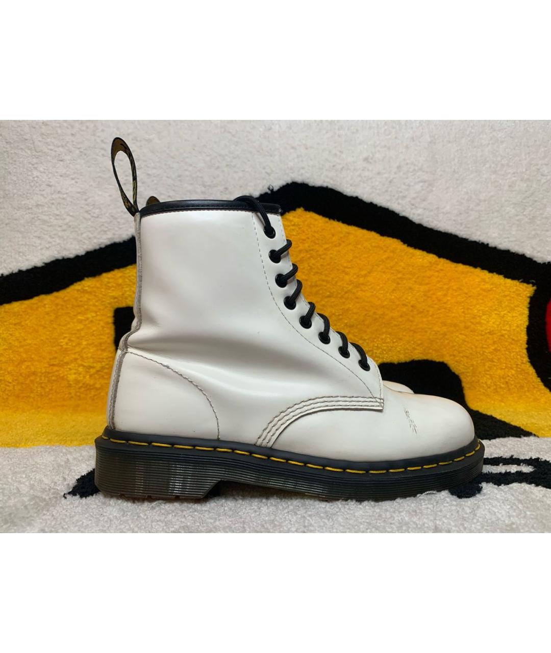 DR. MARTENS Белые кожаные ботинки, фото 9