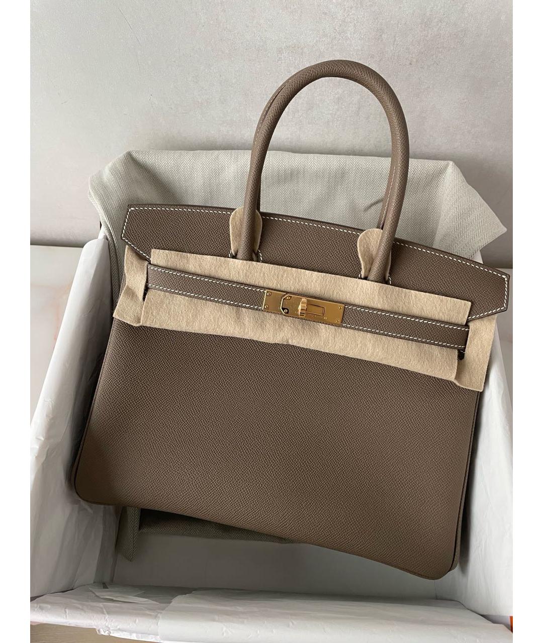 HERMES Бежевая кожаная сумка тоут, фото 4