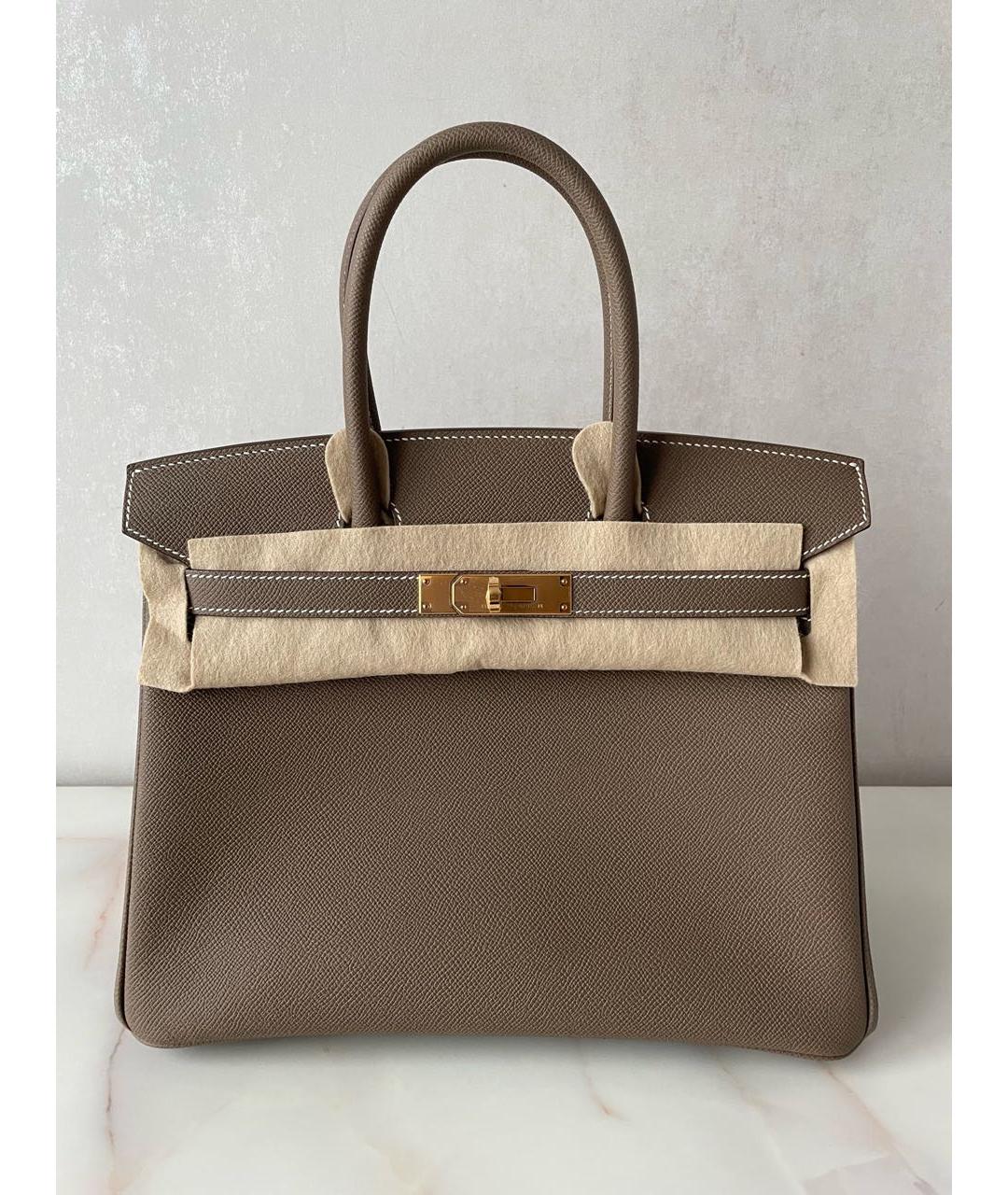 HERMES Бежевая кожаная сумка тоут, фото 2