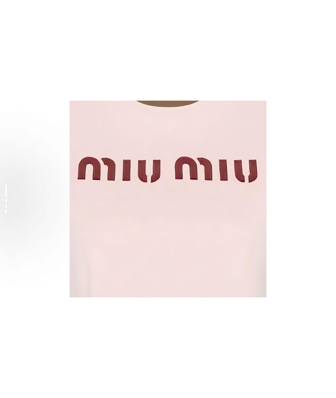MIU MIU Розовая хлопковая майка, фото 7