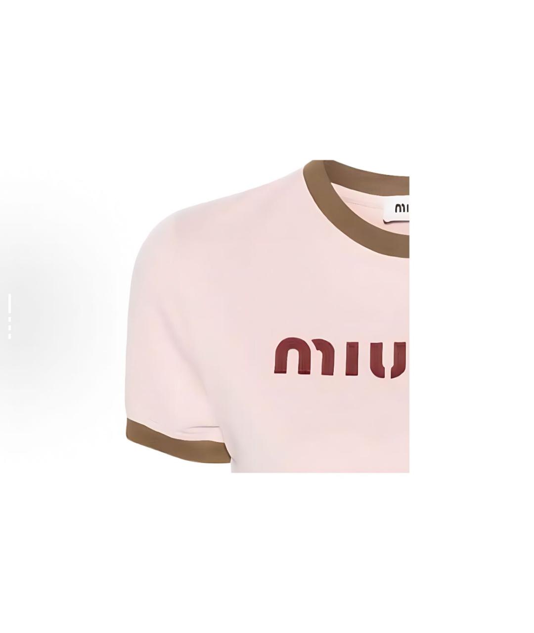 MIU MIU Розовая хлопковая майка, фото 6