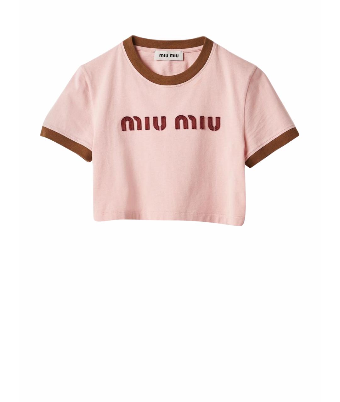 MIU MIU Розовая хлопковая майка, фото 1