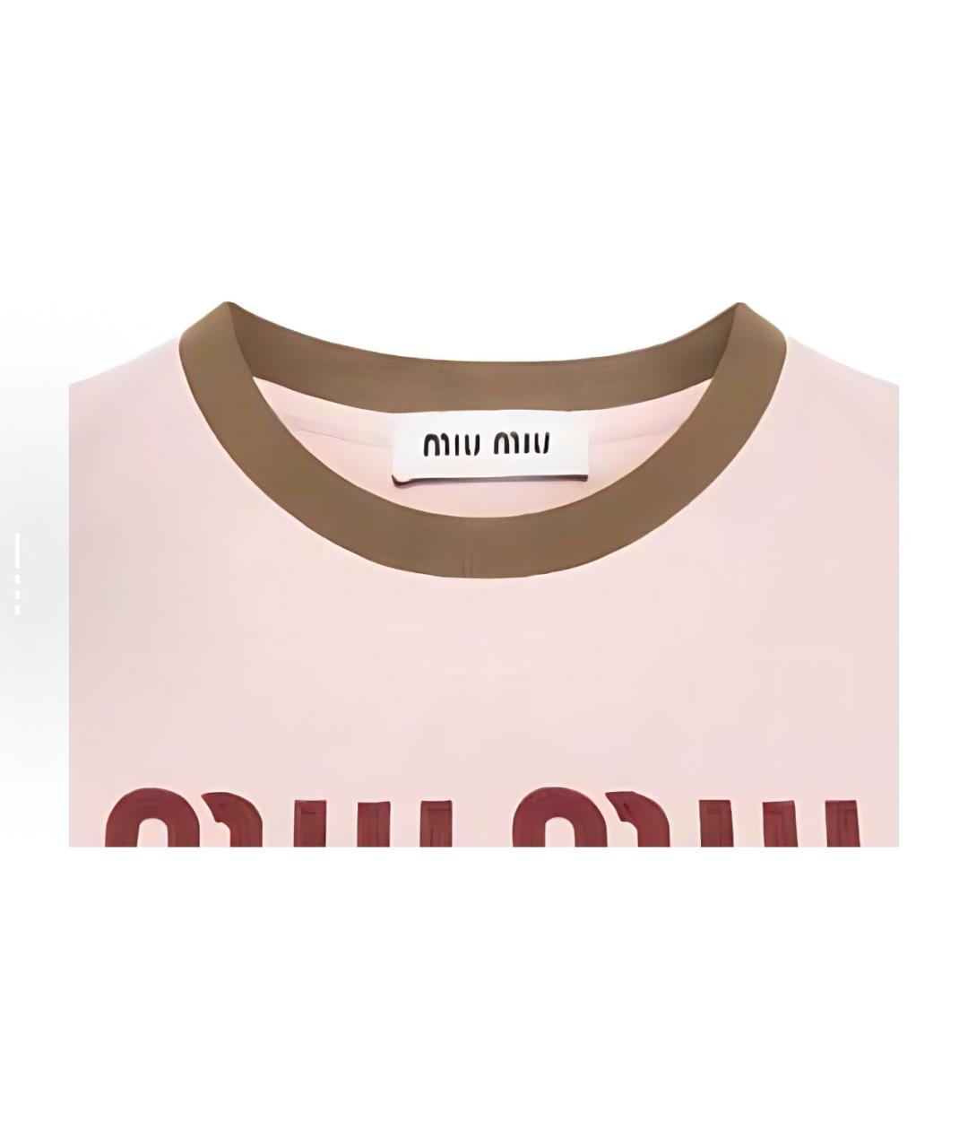 MIU MIU Розовая хлопковая майка, фото 5