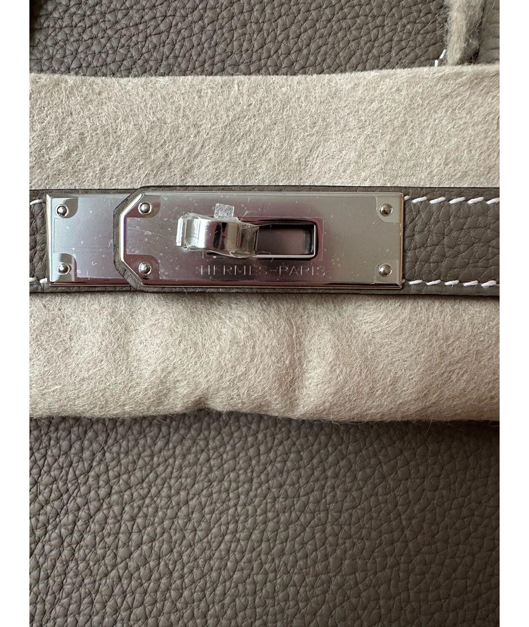 HERMES Бежевая кожаная сумка тоут, фото 3