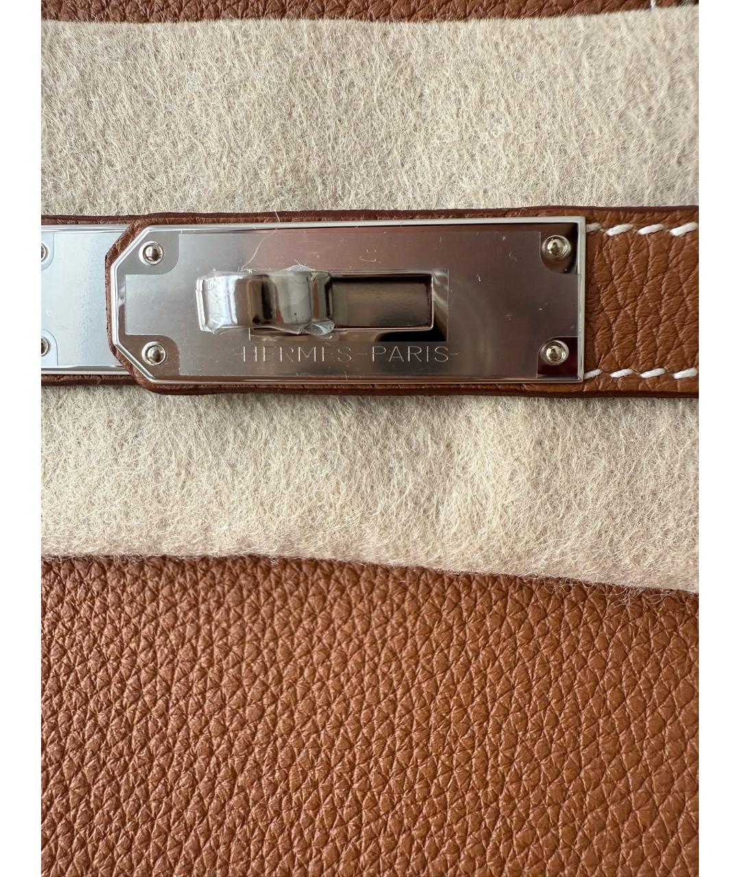 HERMES Коричневая кожаная сумка тоут, фото 5