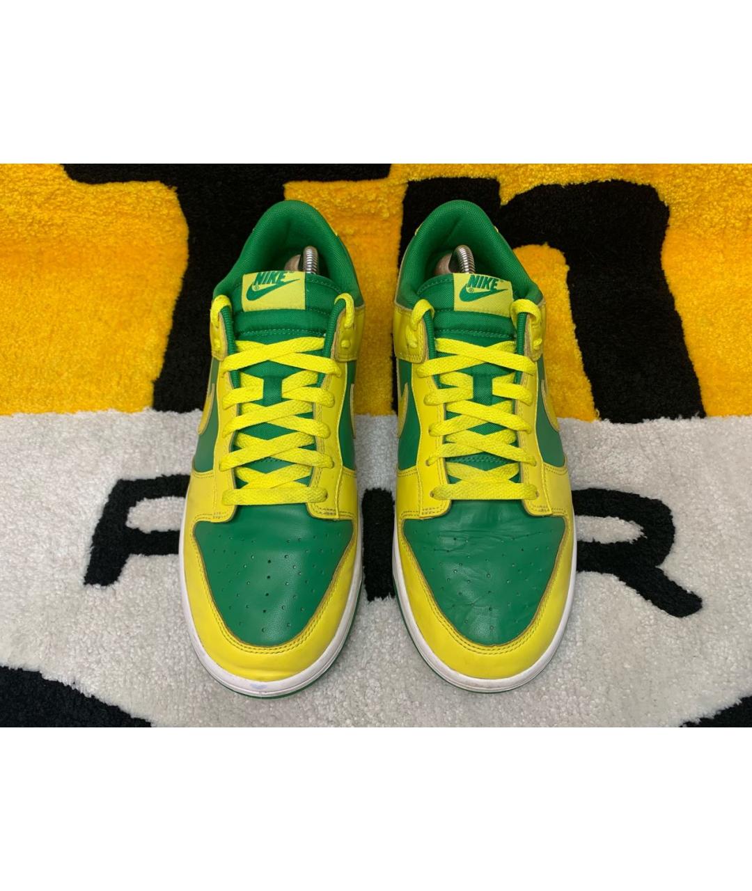 NIKE Желтые кожаные низкие кроссовки / кеды, фото 2