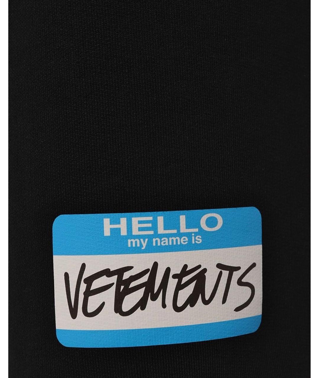VETEMENTS Черные хлопковые шорты, фото 7