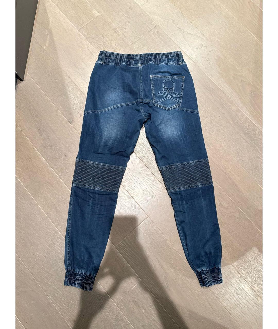 PHILIPP PLEIN Голубые хлопковые джинсы, фото 2