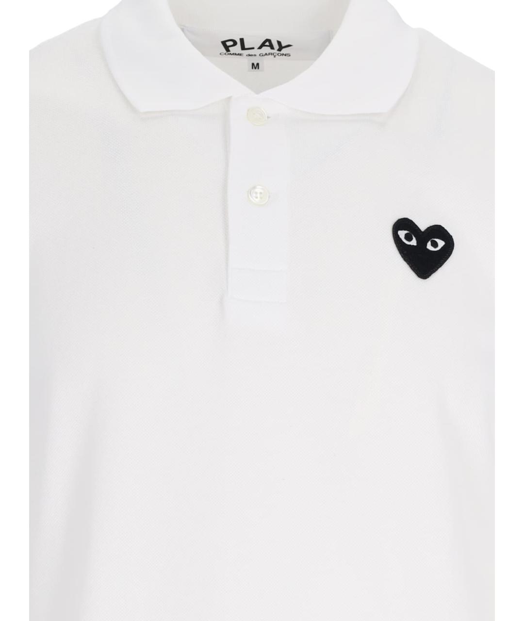 COMME DES GARÇONS PLAY Белая хлопковая футболка, фото 3
