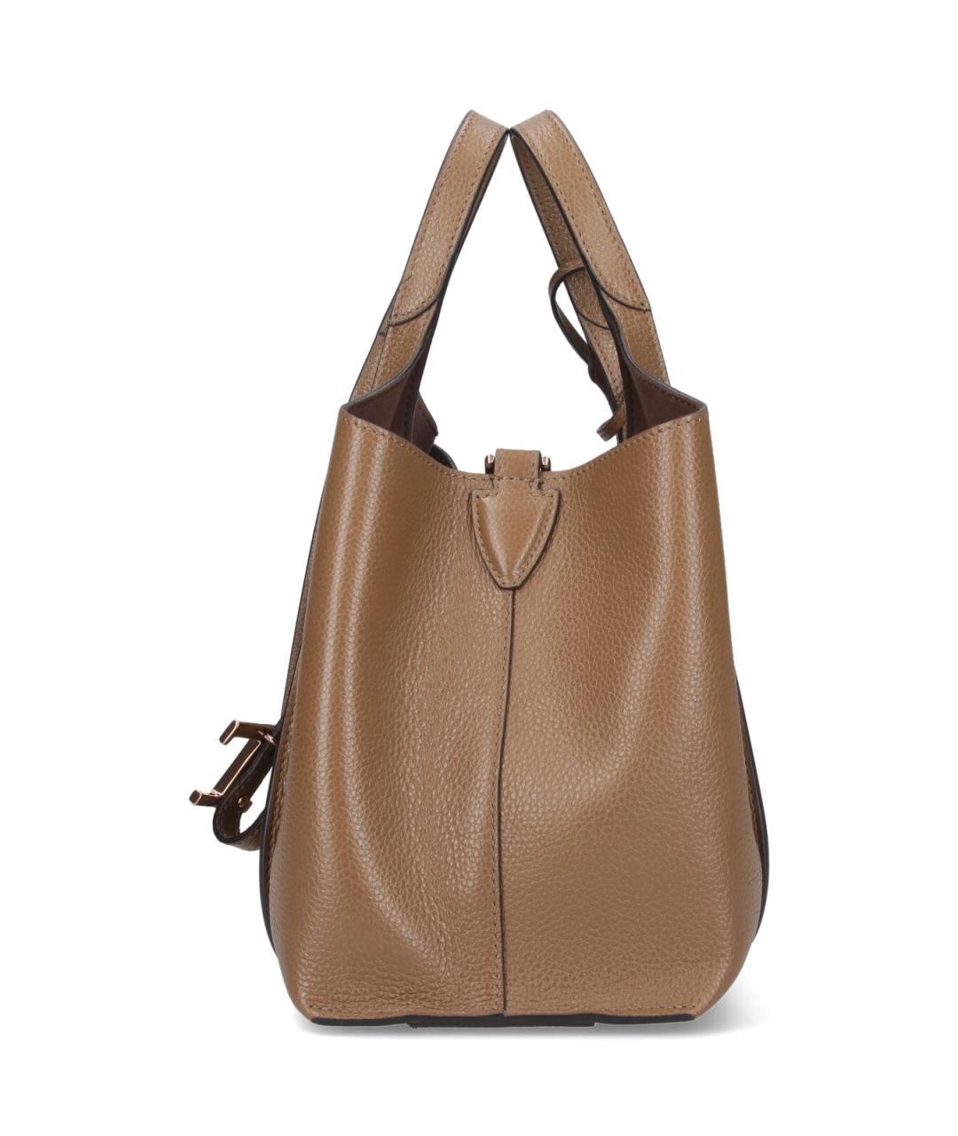 TOD'S Коричневая кожаная сумка тоут, фото 5