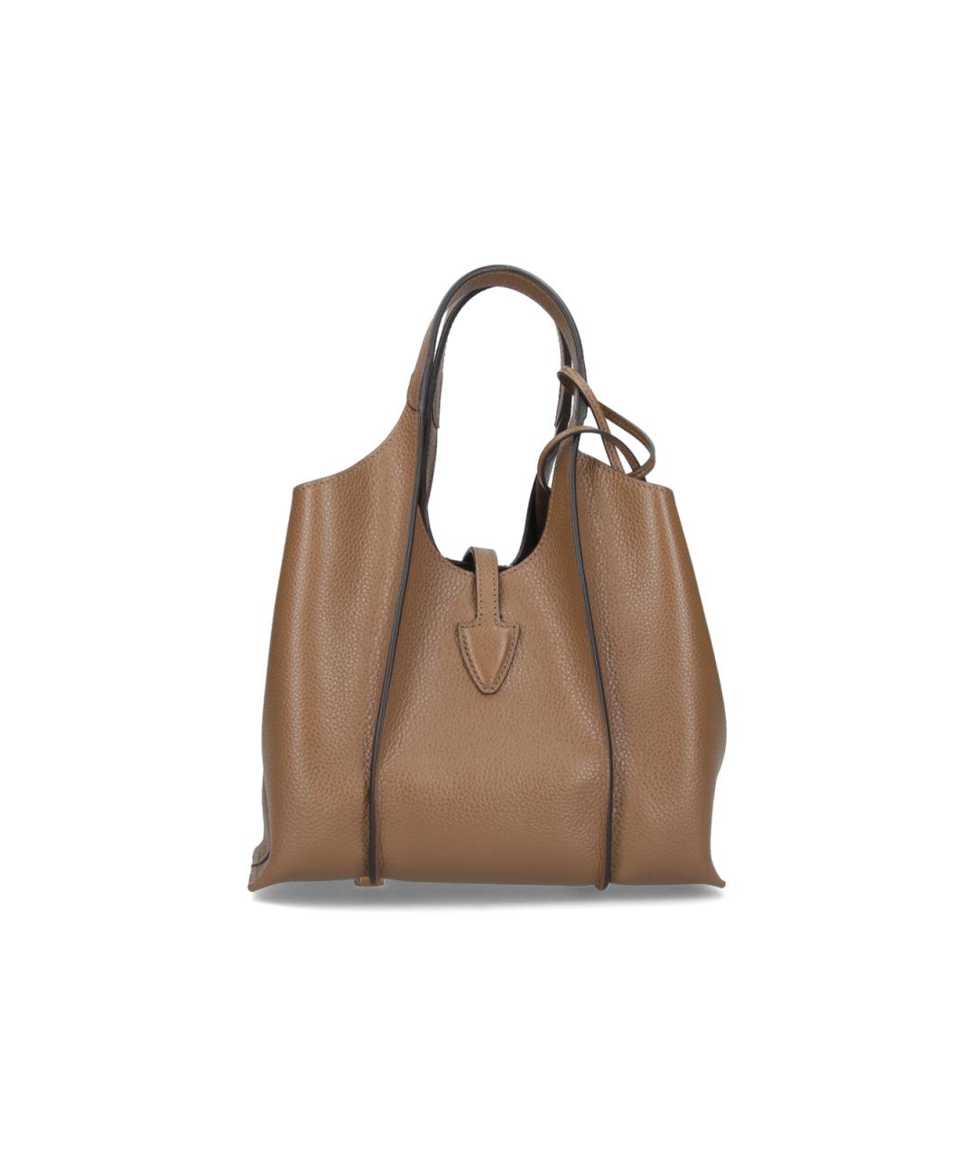 TOD'S Коричневая кожаная сумка тоут, фото 3
