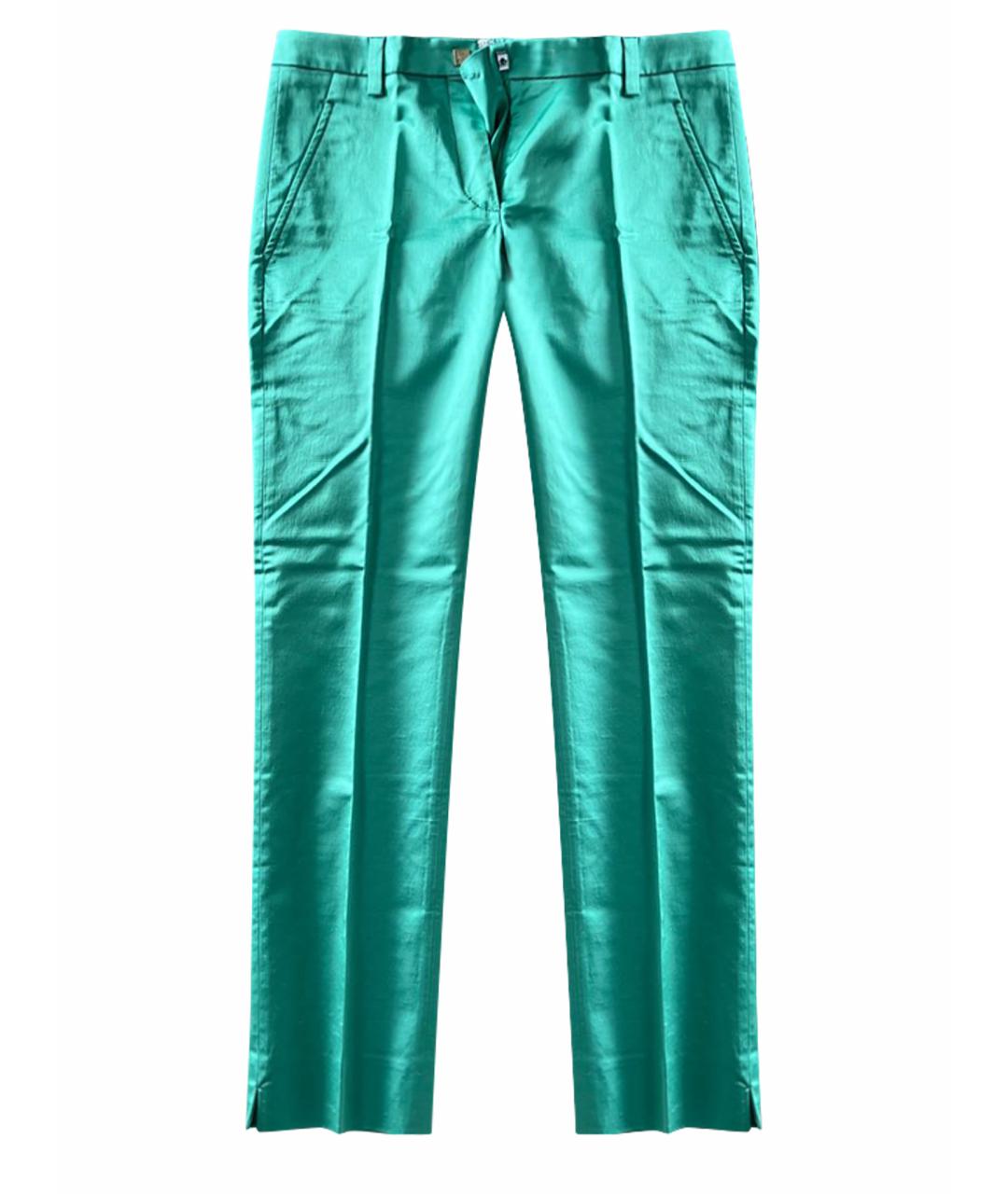 VERSACE Бирюзовые вискозные брюки узкие, фото 1