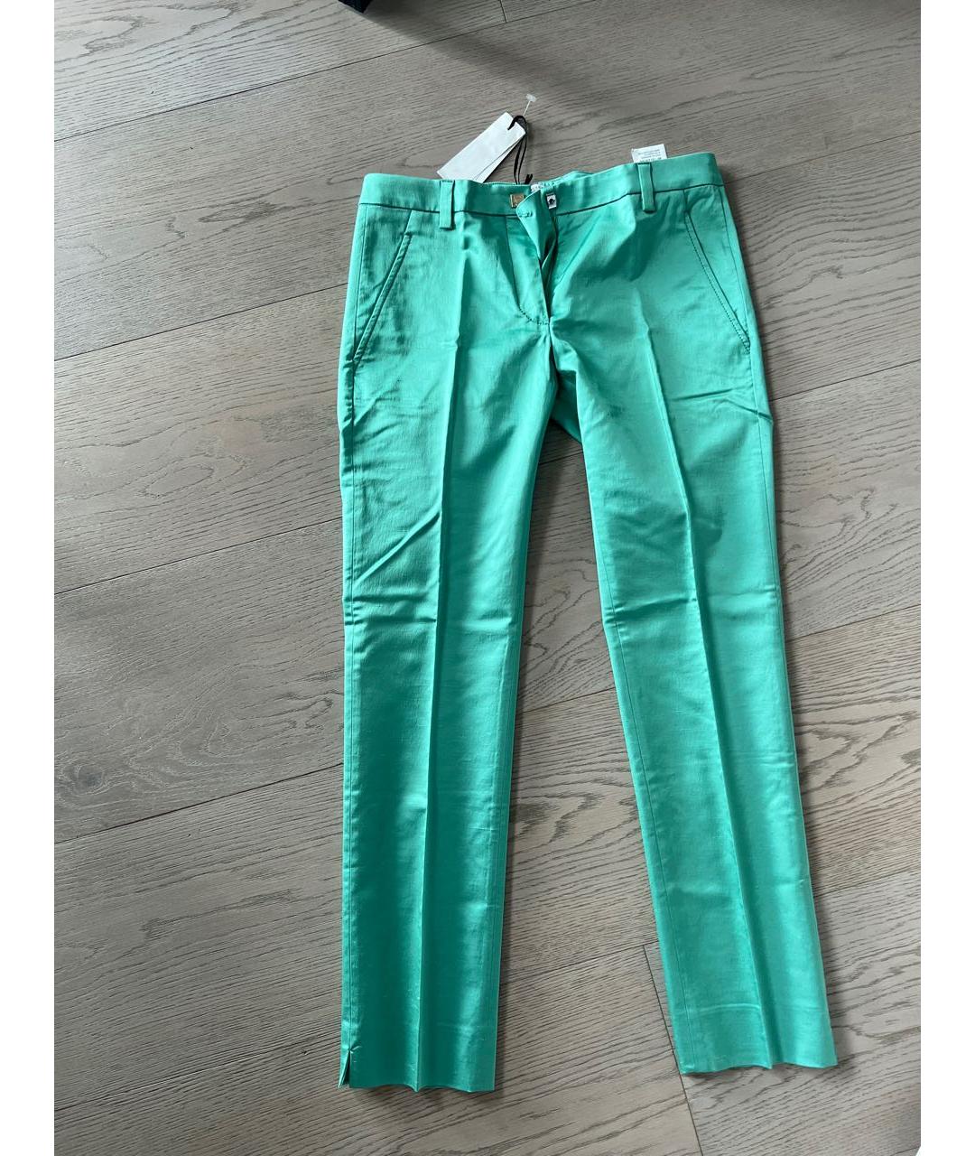 VERSACE Бирюзовые вискозные брюки узкие, фото 8