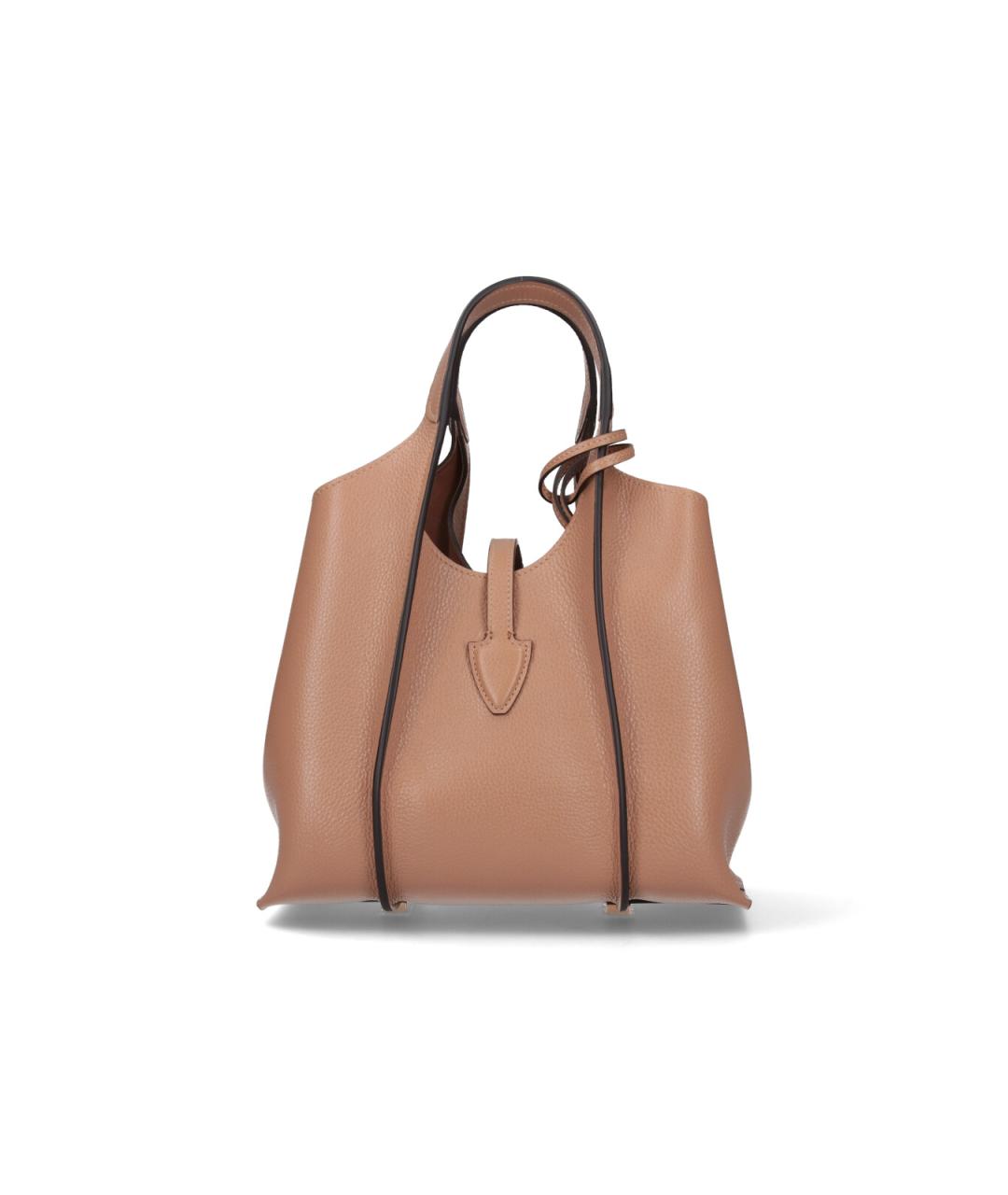 TOD'S Бежевая кожаная сумка тоут, фото 3