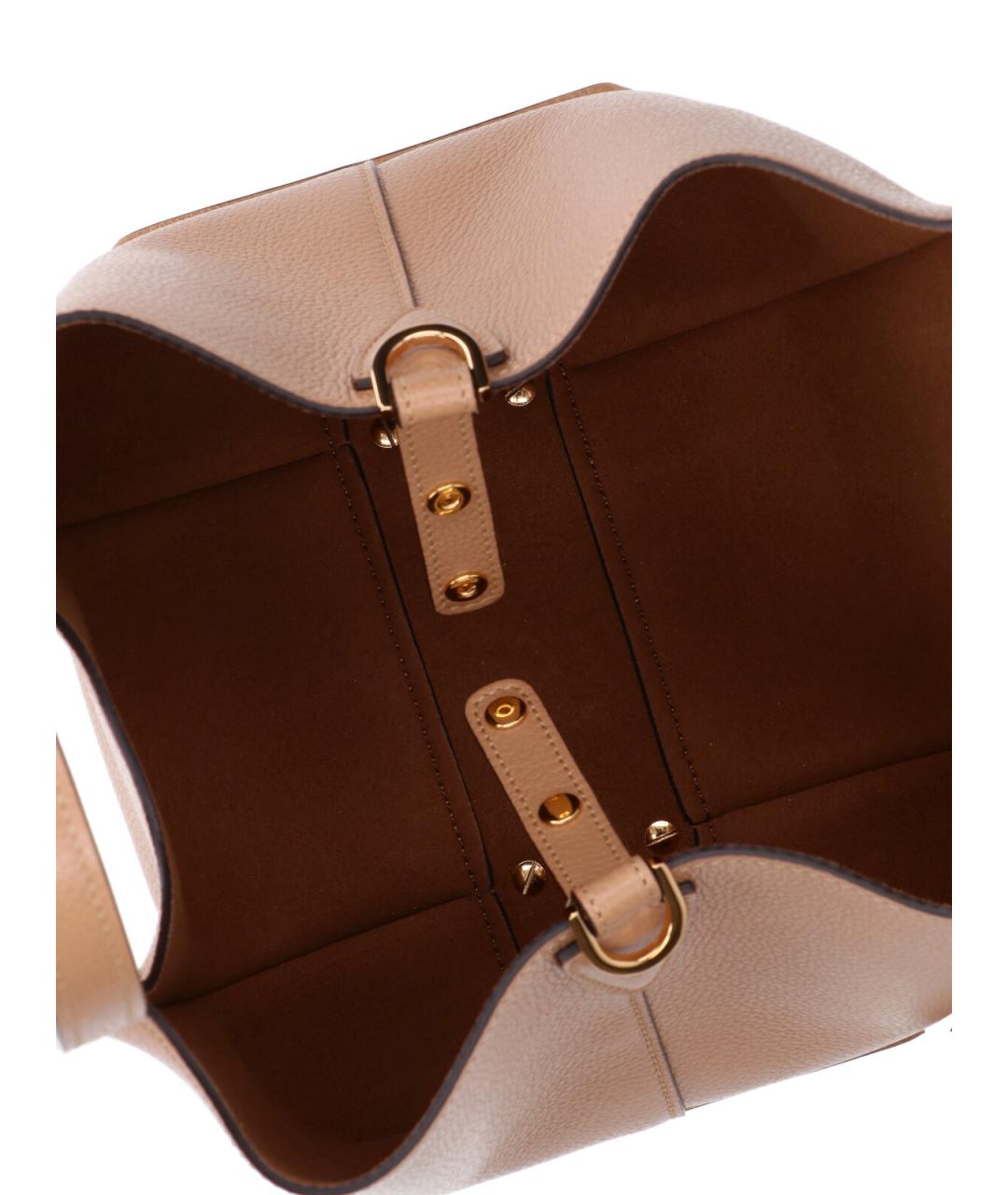 TOD'S Бежевая кожаная сумка тоут, фото 4