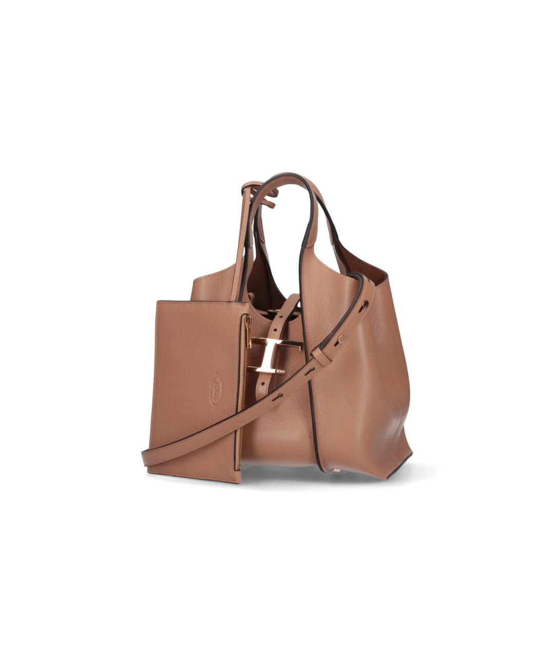 TOD'S Бежевая кожаная сумка тоут, фото 2