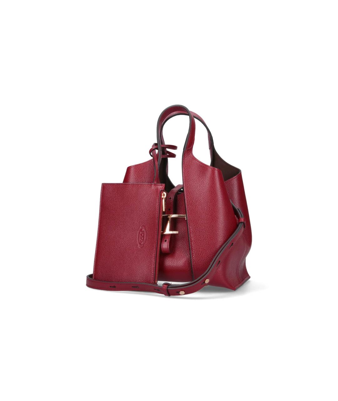 TOD'S Красная кожаная сумка тоут, фото 2