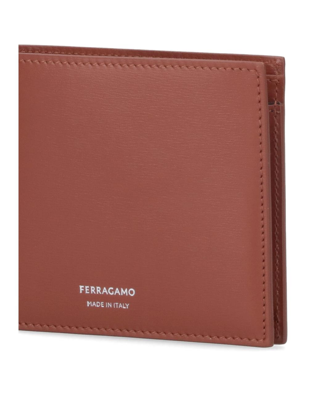 FERRAGAMO Коричневый кожаный кошелек, фото 5