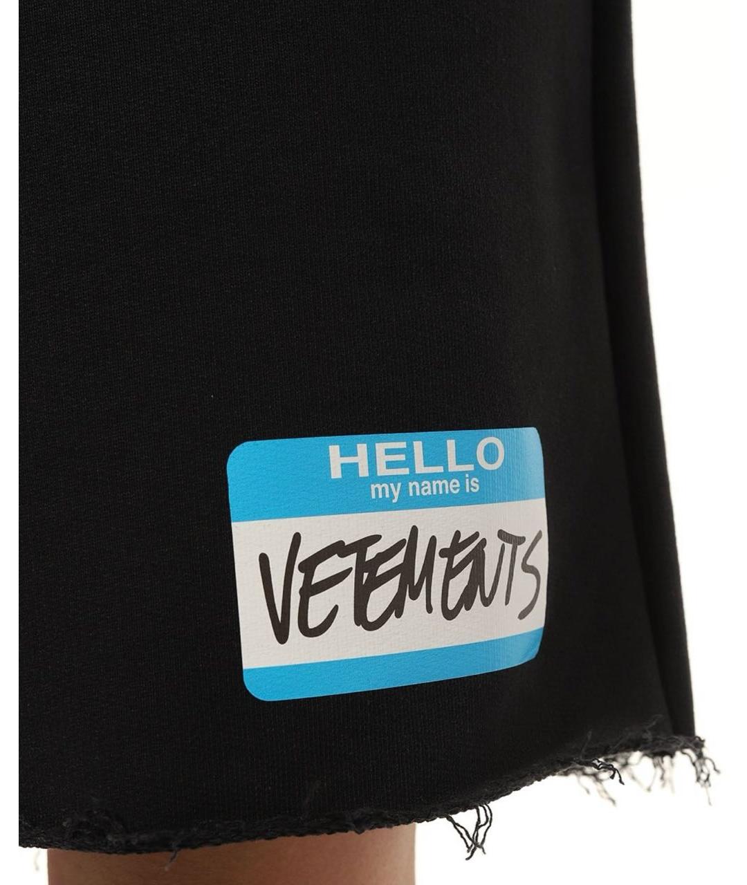 VETEMENTS Черные хлопковые шорты, фото 7