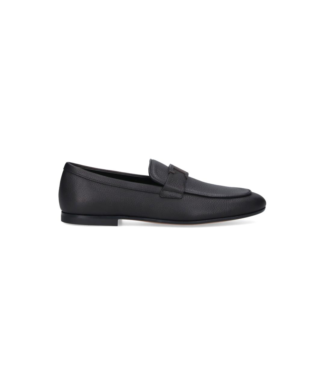 TOD'S Черные кожаные лоферы, фото 1