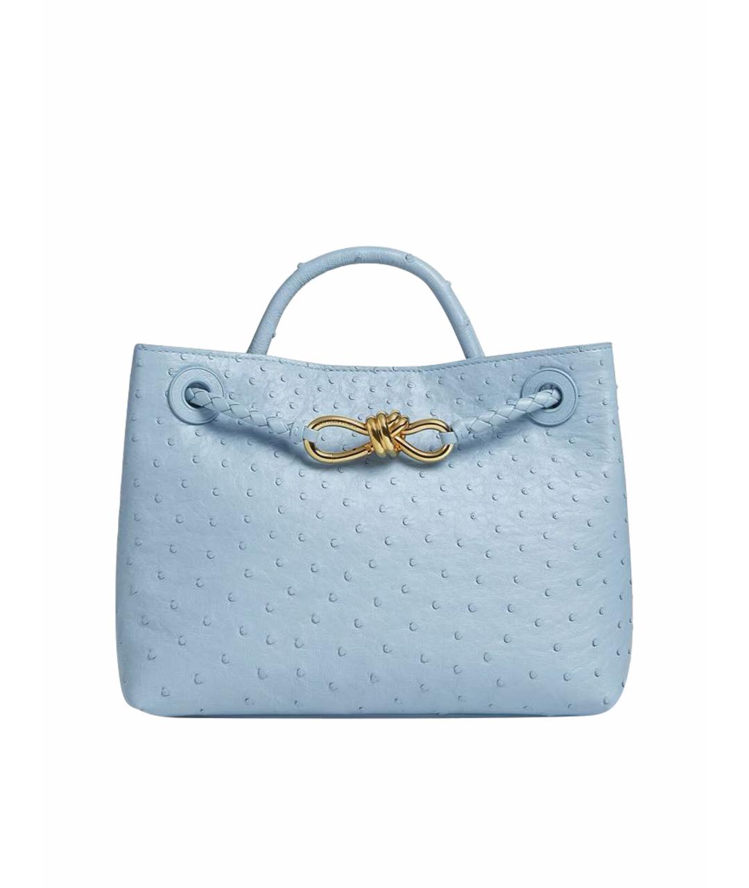 BOTTEGA VENETA Голубая сумка через плечо из экзотической кожи, фото 1