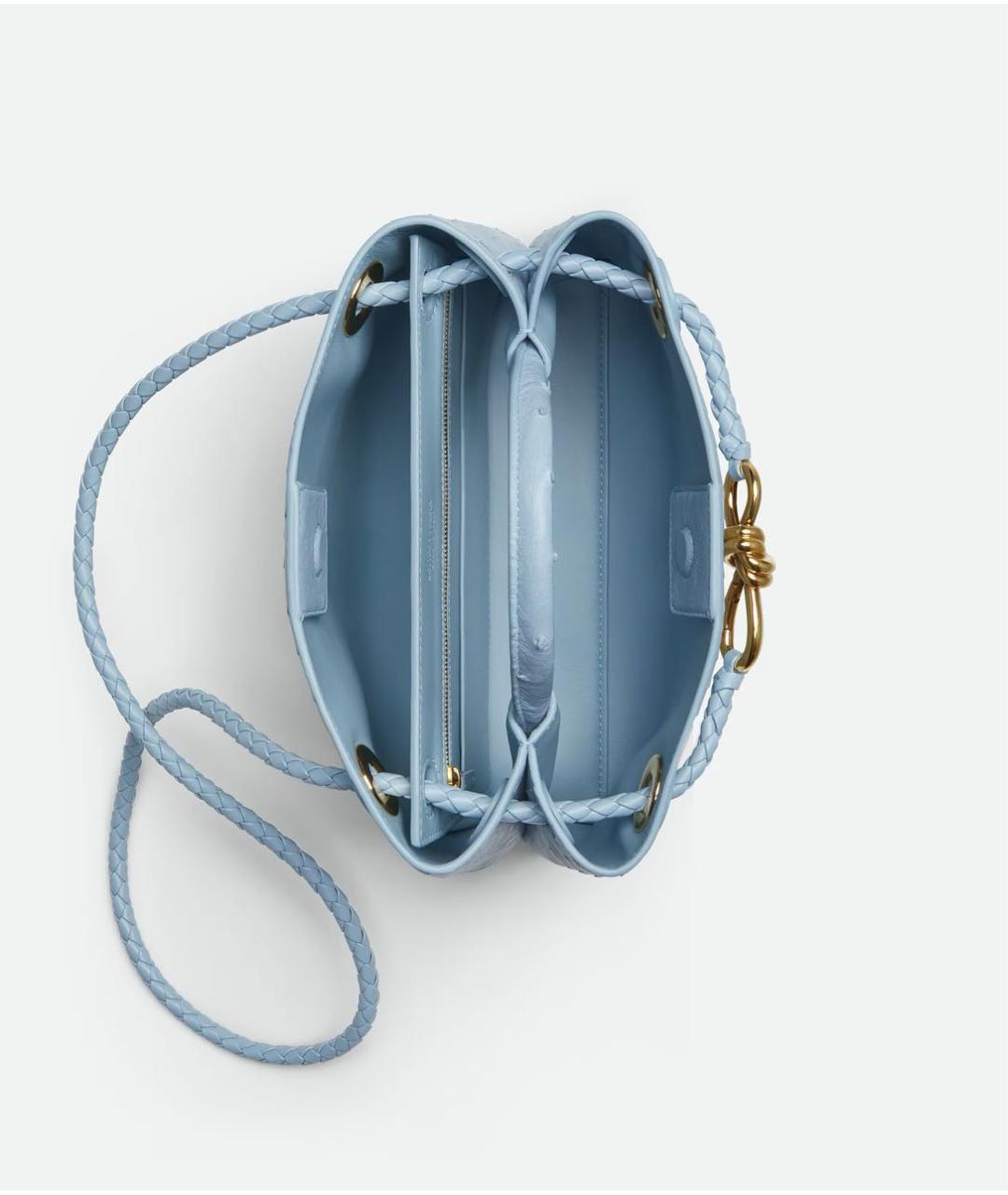 BOTTEGA VENETA Голубая сумка через плечо из экзотической кожи, фото 2
