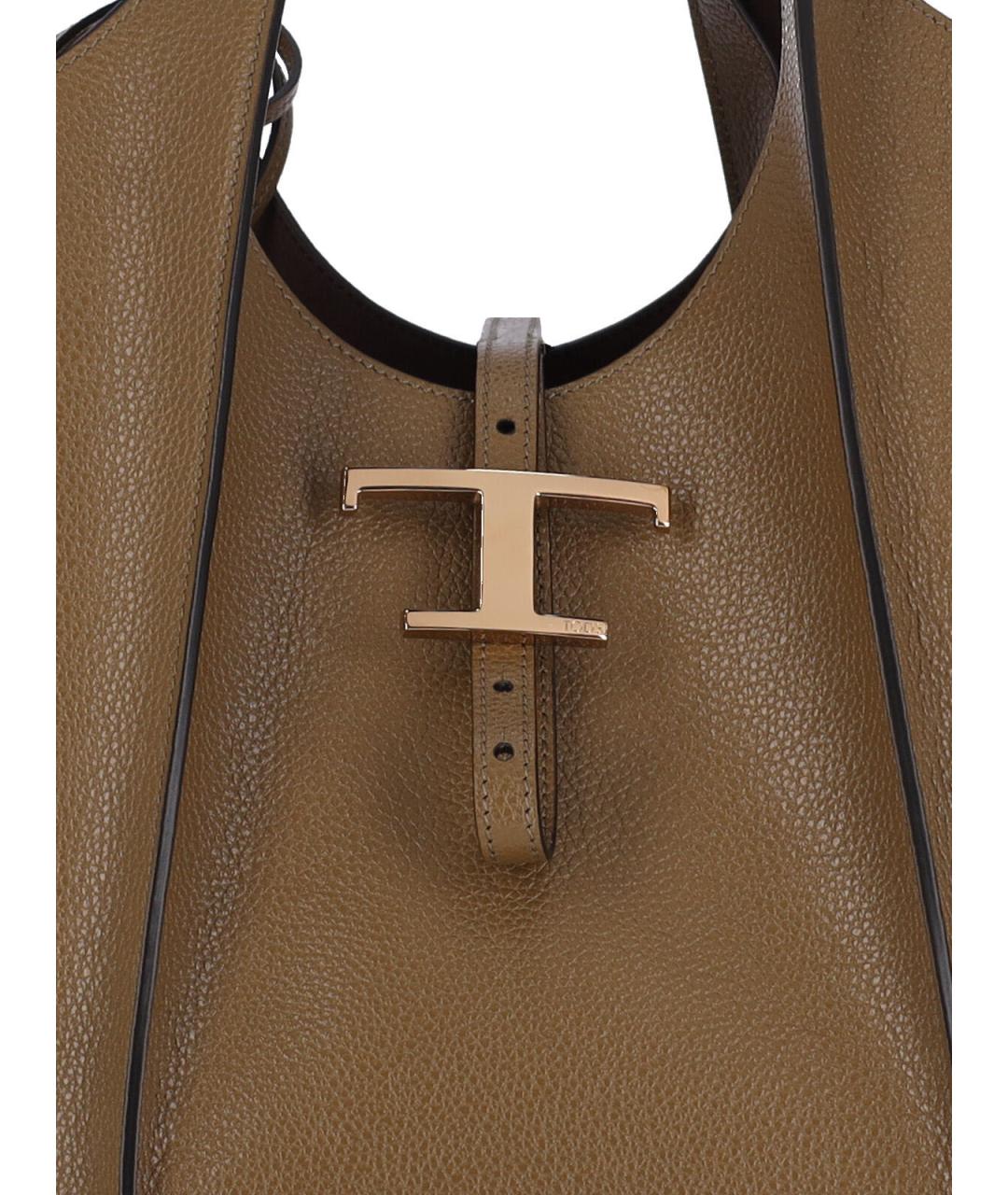 TOD'S Коричневая кожаная сумка тоут, фото 6