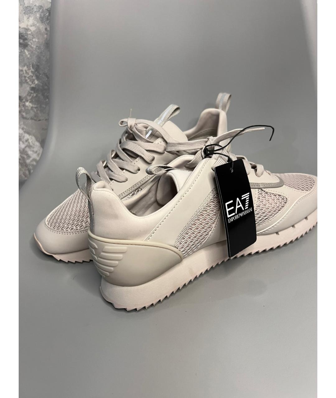 EMPORIO ARMANI Бежевые низкие кроссовки / кеды, фото 3