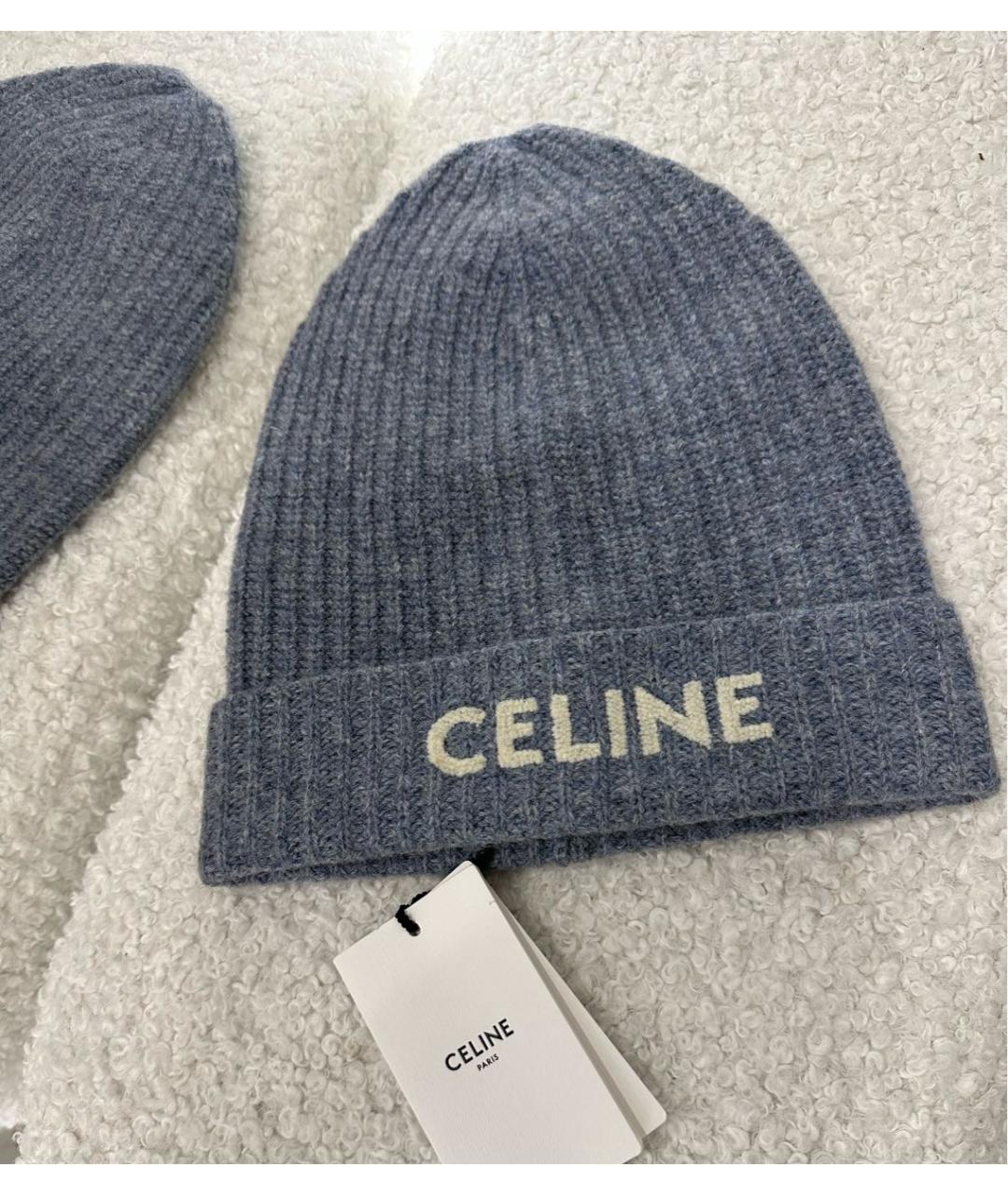 CELINE Голубая шерстяная шапка, фото 7