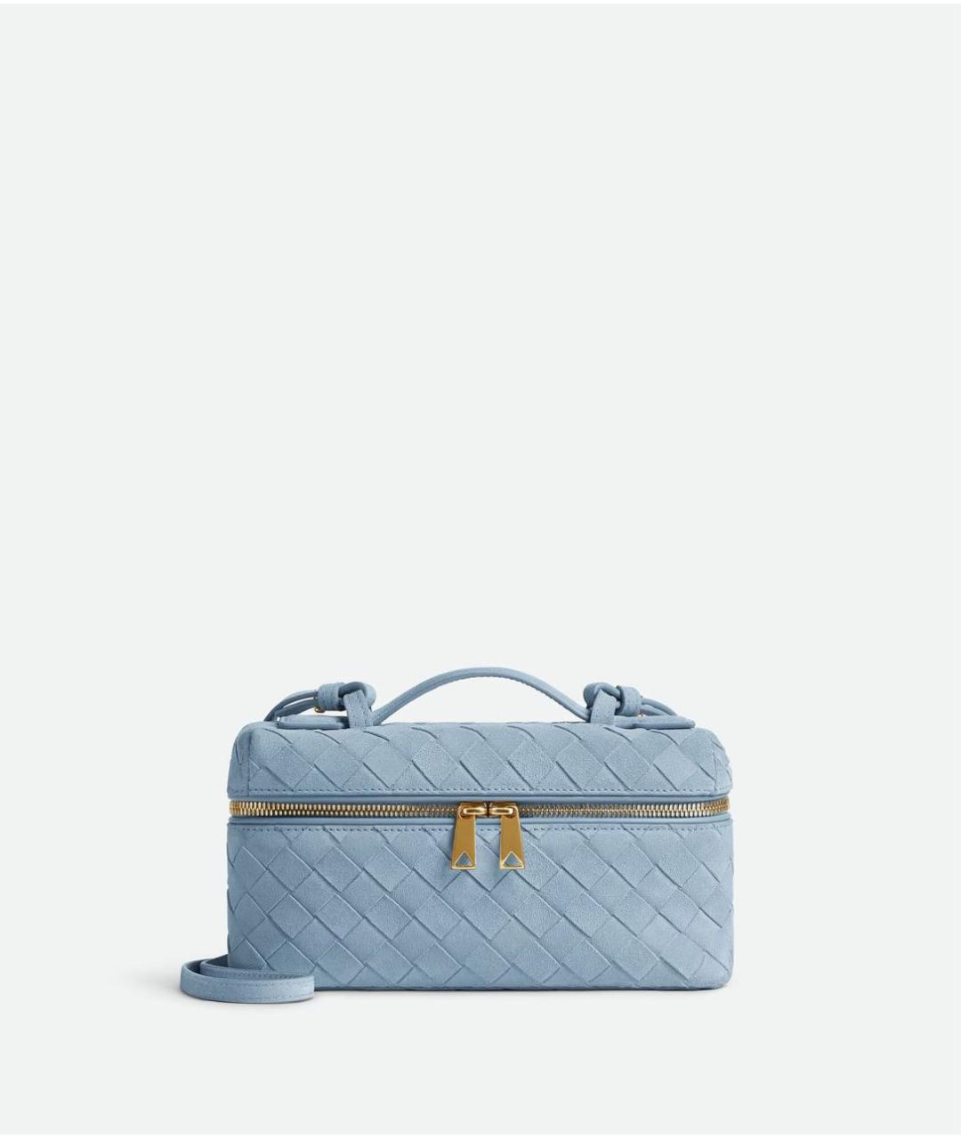 BOTTEGA VENETA Голубая замшевая сумка с короткими ручками, фото 6