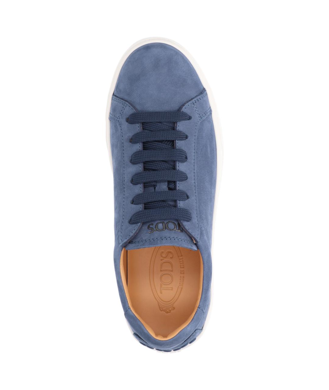 TOD'S Синие замшевые низкие кроссовки / кеды, фото 5