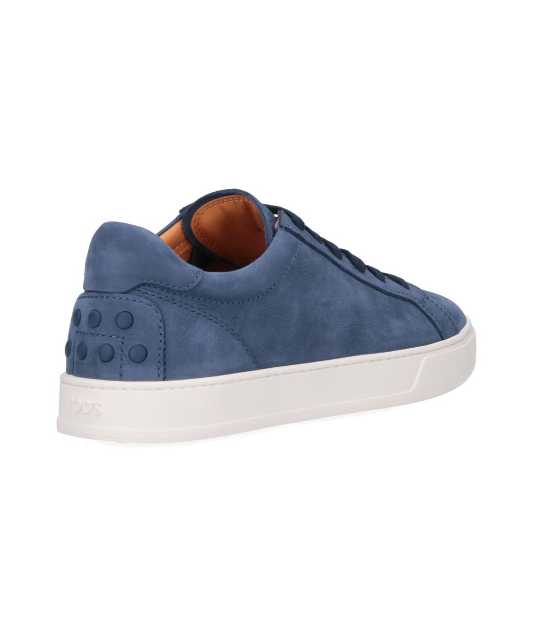 TOD'S Синие замшевые низкие кроссовки / кеды, фото 4