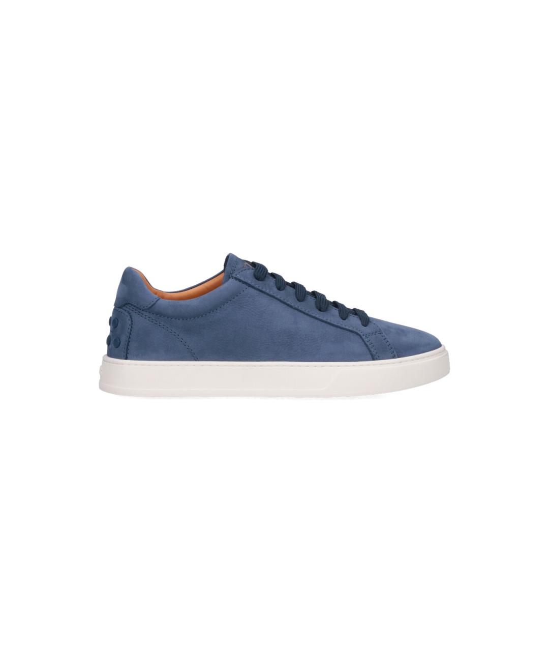 TOD'S Синие замшевые низкие кроссовки / кеды, фото 1