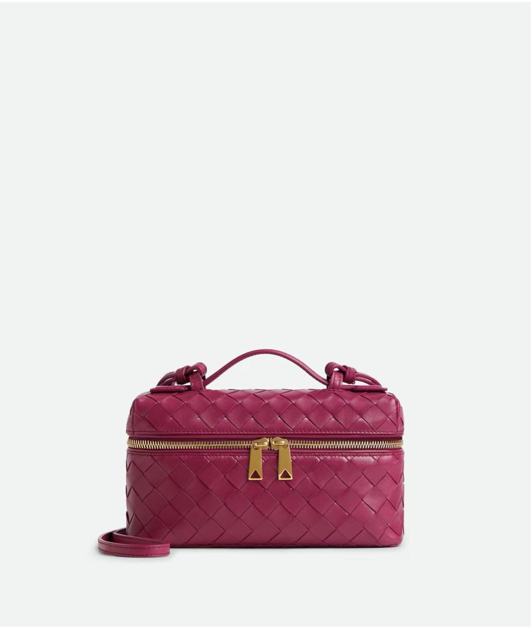 BOTTEGA VENETA Розовая кожаная сумка с короткими ручками, фото 4