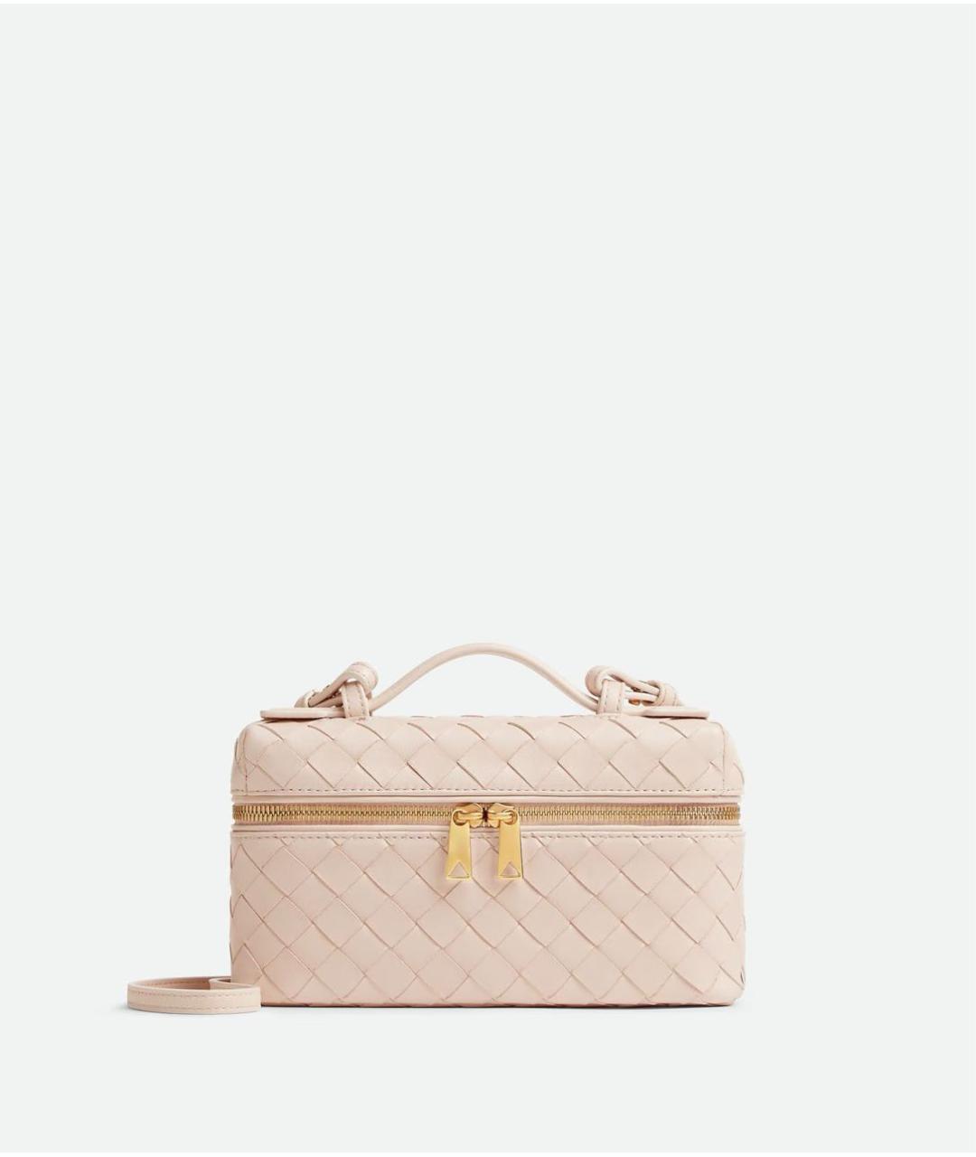 BOTTEGA VENETA Розовая кожаная сумка с короткими ручками, фото 5