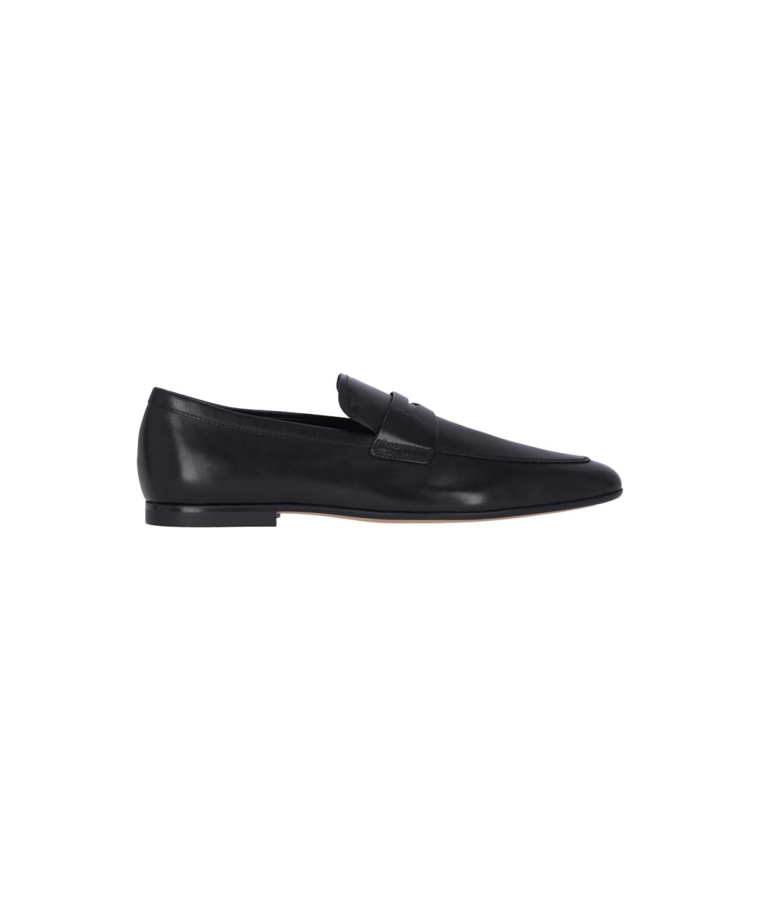 TOD'S Черные кожаные лоферы, фото 1