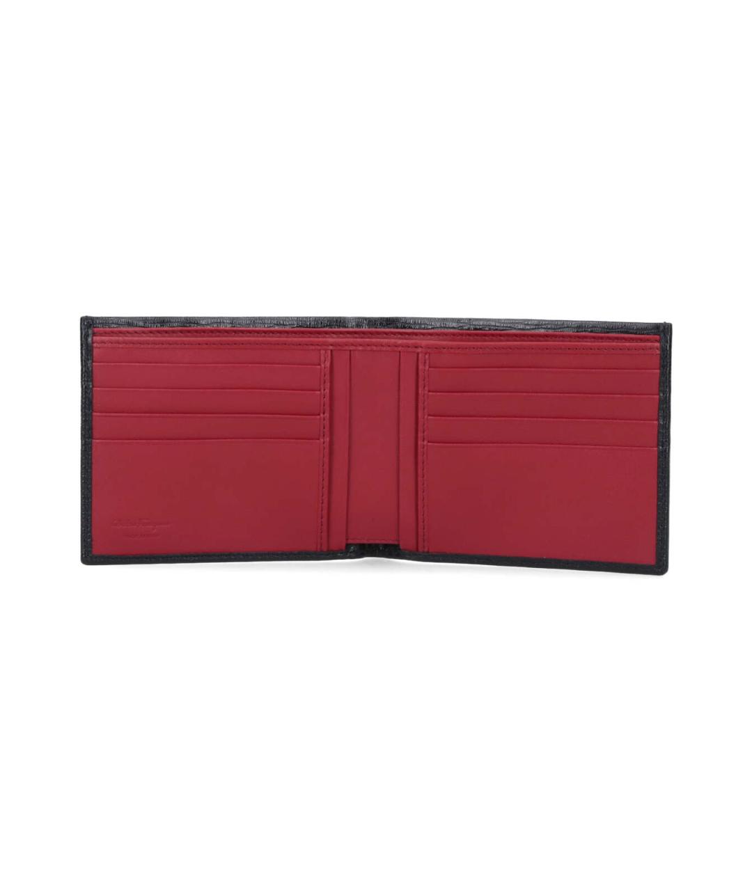 FERRAGAMO Черный кожаный кошелек, фото 2
