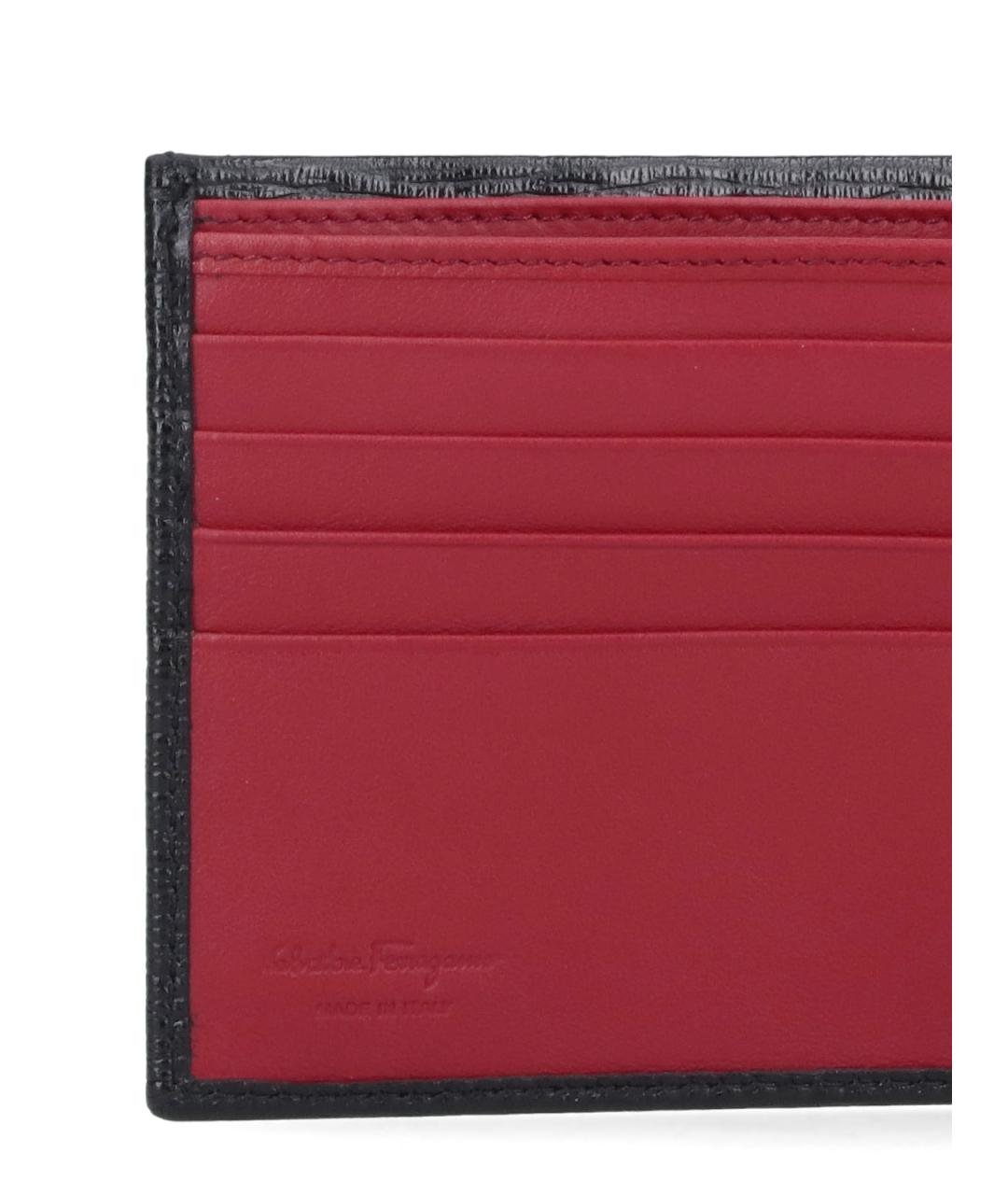 FERRAGAMO Черный кожаный кошелек, фото 4