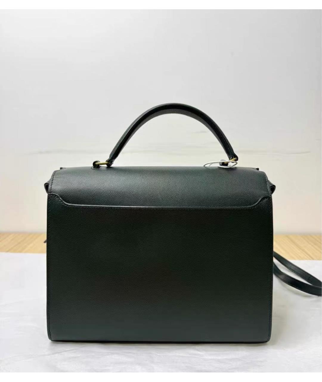 SAINT LAURENT Черная кожаная сумка с короткими ручками, фото 2
