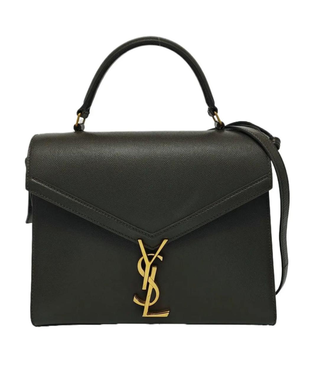 SAINT LAURENT Черная кожаная сумка с короткими ручками, фото 1