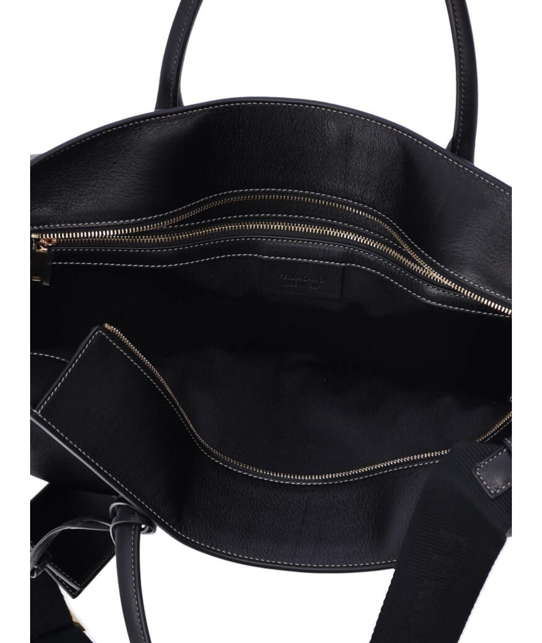 FERRAGAMO Черная кожаная сумка тоут, фото 4