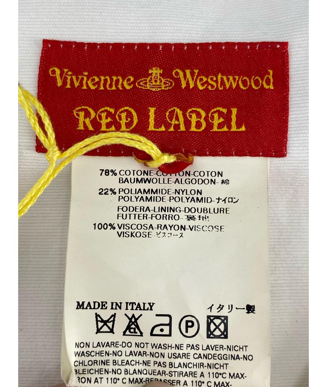 VIVIENNE WESTWOOD Белая хлопковая юбка миди, фото 6