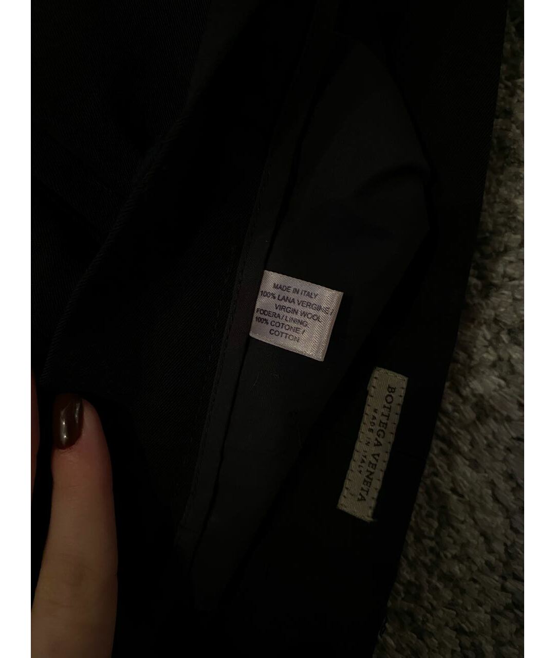 BOTTEGA VENETA Черные шерстяные прямые брюки, фото 4