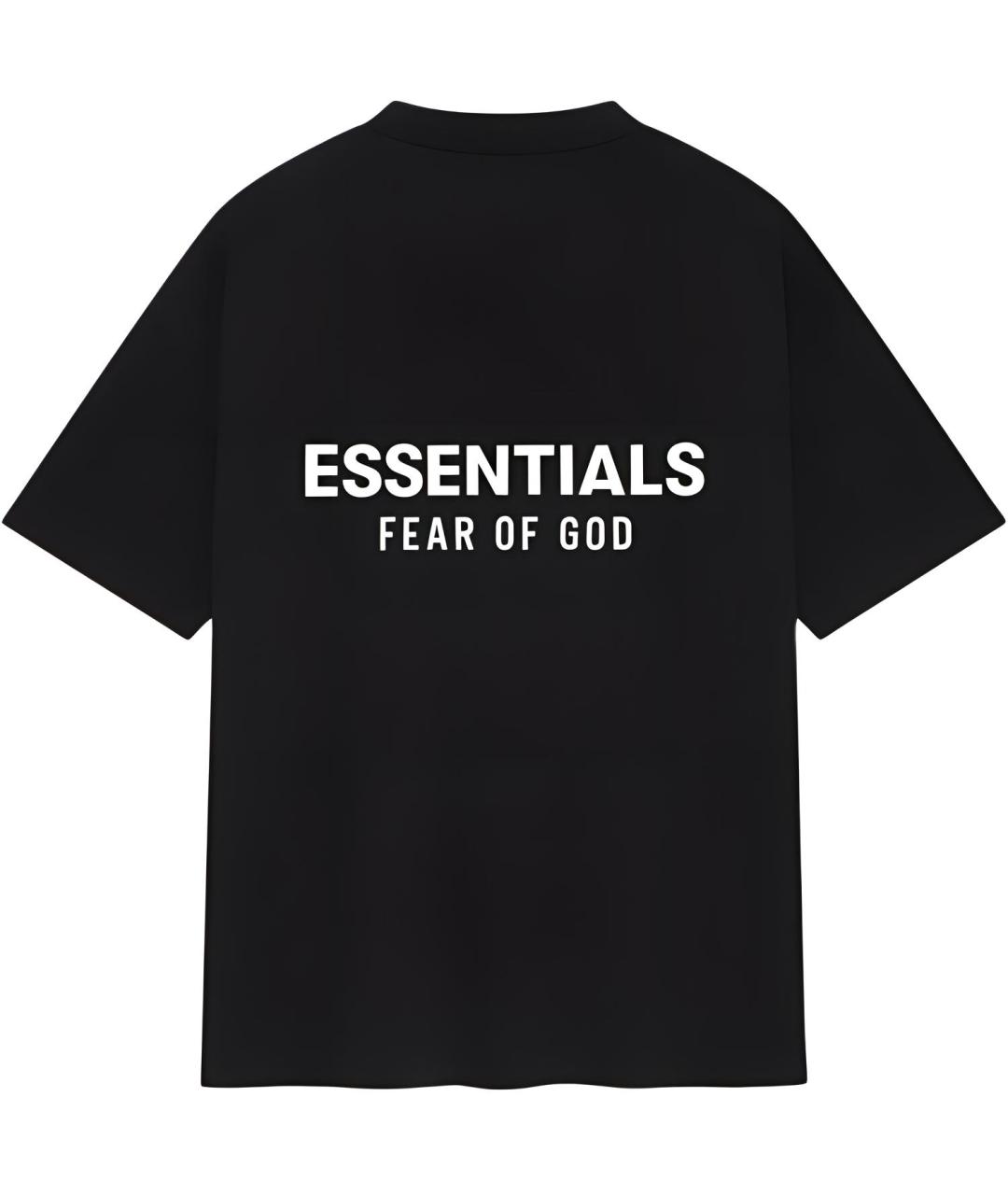 FEAR OF GOD ESSENTIALS Черная хлопковая футболка, фото 2